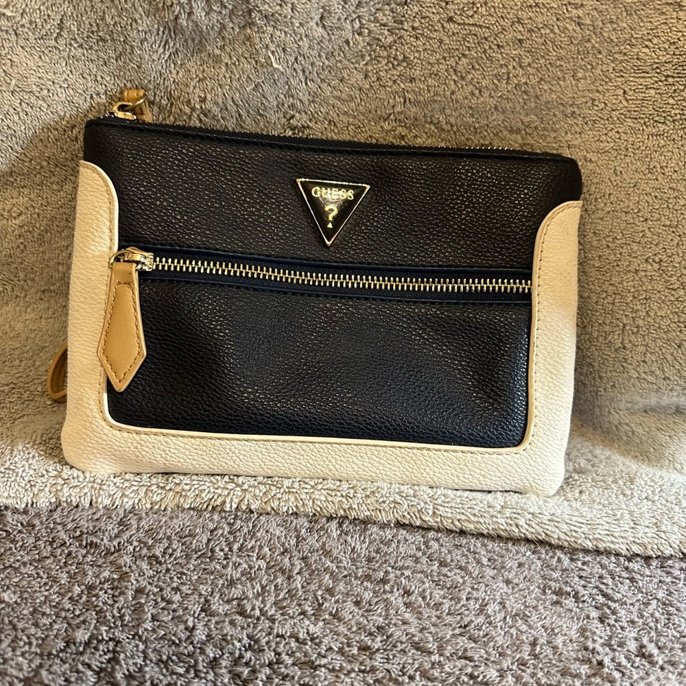 GUESS Black and Tan Clutch